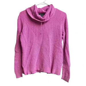 Lauren Ralph Lauren Pink Cowl Neck Sweater Medium Cotton